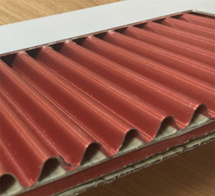 Panel komposit bergelombang aluminium untuk ruangan, panel dinding bergelombang aluminium